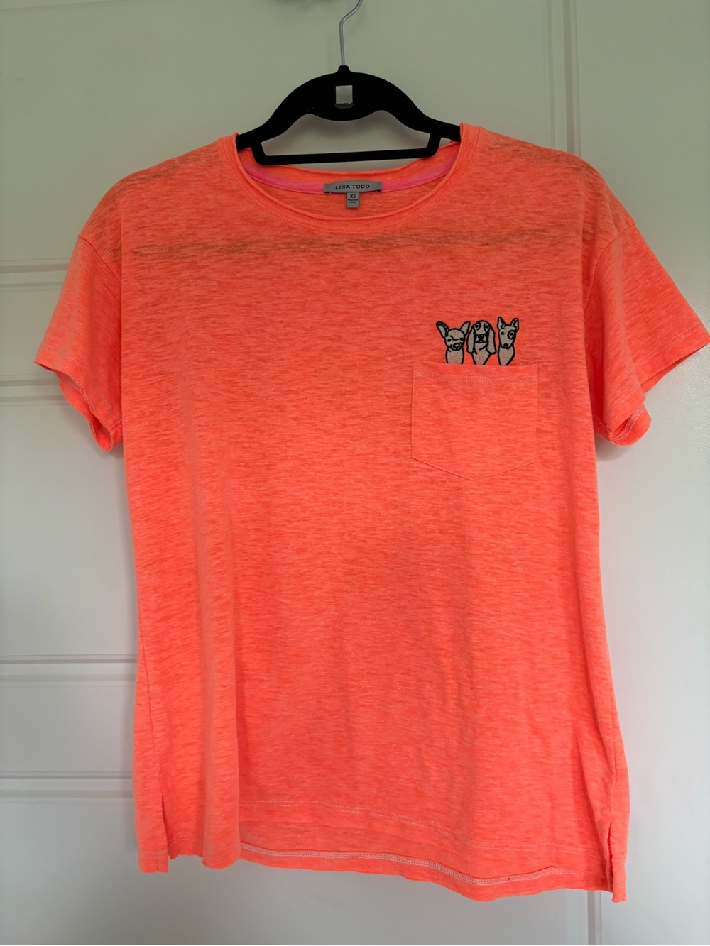 Lisa Todd Coral Pink Crewneck Tee